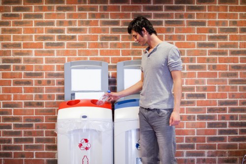Professional waste collection service handling large containers