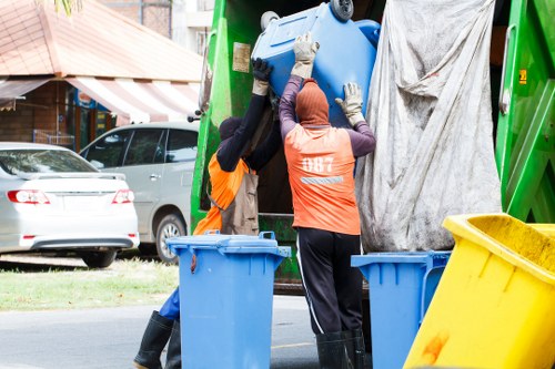 Professional waste clearance team in action