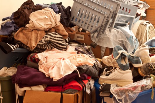 Cluttered loft before clearance